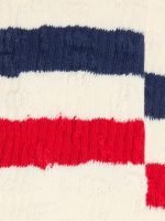 Vintage white socks with distressed details and two-tone stripes - Image 3