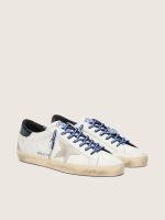Men's Super-Star LTD in white leather with suede star and blue leather heel tab - Image 2