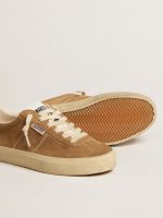 Women's Soul Star in camel-colored suede with white leather heel tab and tongue - Image 3