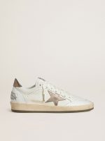 Women's Ball Star Wishes in white leather with metallic bronze leather star