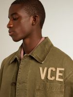 Men's olive-colored cotton shirt - Image 2