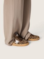 Women's Ball Star in leopard-print pony skin with platinum leather star and white leather heel tab - Image 3