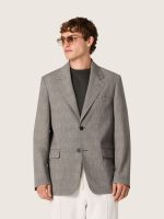 Men's jacket in gray Prince of Wales check wool - Image 5