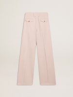 Women's pants in pink tailored wool fabric - Image 6