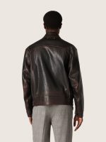 Men's bomber jacket in burgundy nappa leather - Image 6