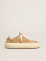 Men's Space-Star Cube in tobacco suede with perforated star