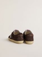 Women's Super-Star in brown suede with silver glitter star - Image 4