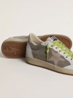 Men's Ball Star in gray suede with old rose suede star and beige leather heel tab - Image 3