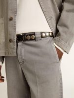 Gray-colored cotton chino pants - Image 5