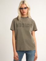 Olive-green regular-fit T-shirt with Golden lettering on the front - Image 2