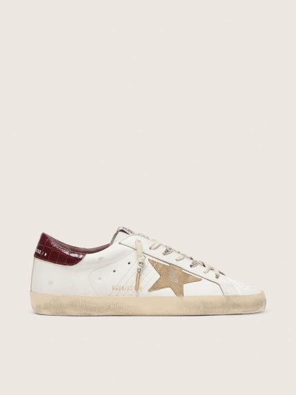 Men's Super-Star with sand suede star and red croc-print leather heel tab