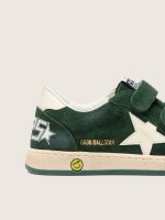 Young Ball Star in forest-green suede with cream leather star and heel tab - Image 4