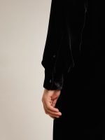 Velvet-effect black shirt with embroidery - Image 8
