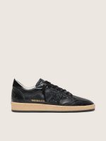 Women's Ball Star in black nappa with black glitter star and suede heel tab
