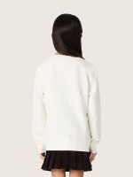 Girls' crew-neck cotton sweatshirt with logo and studs - Image 5