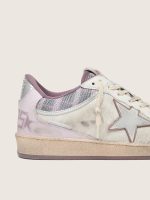 Women's Ball Star LAB in white nylon and pony skin with silver star and lilac inserts - Image 4