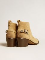 Patty ankle boots in sand-colored waxed suede - Image 4