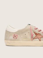 Women's Super-Star LTD in pearl suede with brick-red star and embroidery - Image 4