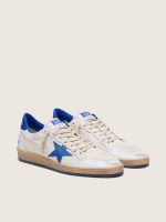 Men's Ball Star in white nappa with blue star and heel tab - Image 2