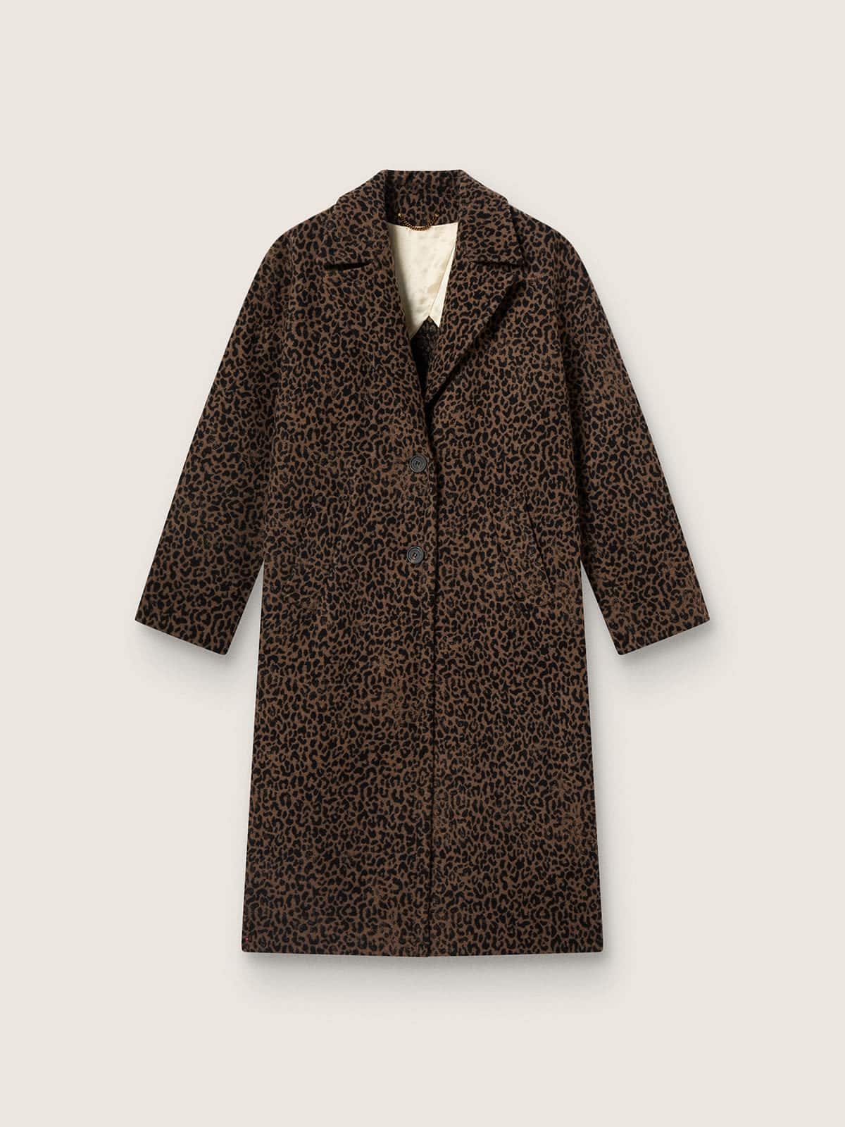 a97cce59acd85bb11754e2f58d3e290285770187b18d1bc06d9631821f7810cf Women's single-breasted cocoon coat in wool with jacquard motif - Image 1
