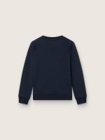 Journey boys' sweatshirt in blue cotton blend with a contrasting logo - Image 2