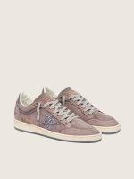Women's Ball Star in lavender suede with silver glitter star and laminated leather heel tab - Image 2