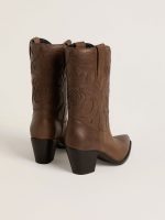 Wish Star boots in dove-gray leather with tone-on-tone inlay details - Image 5