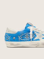Men's Super-Star LAB in bright blue pony skin with suede star and studs - Image 4