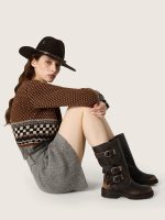 Women's Kurt boots in brown leather with gold buckles - Image 3