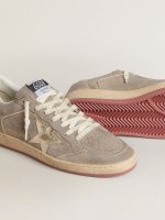 Women's Ball Star in beige suede with gold metallic leather star and bead lettering - Image 3