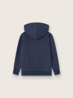 Kids' hooded sweatshirt in blue cotton with embroidery - Image 2