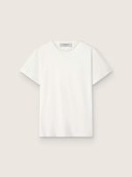 Distressed slim-fit women's T-shirt in white