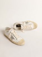 V-Star in white leather with a platinum glitter star - Image 2