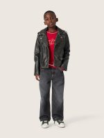 Kids' sweater in red cotton with embroidered logo - Image 3