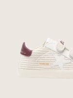 Baby School in velvet with white suede star and burgundy leather heel tab - Image 4