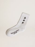 White socks with contrasting black stars