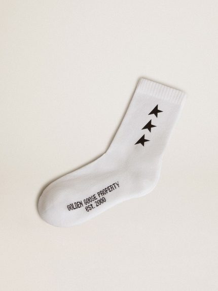 White socks with contrasting black stars