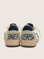 Women's Ball Star LTD in white leather and light grey suede with dark blue star Skins - Image 7