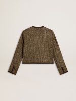 Women's Journey jacket in wool tweed with coffee-colored suede details - Image 6