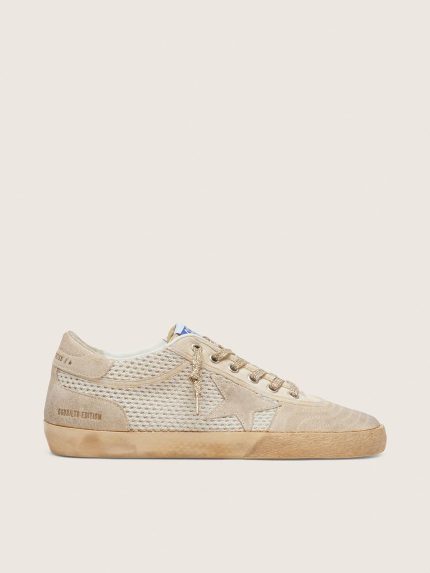 Women's Super-Star LAB in mesh with beige suede star