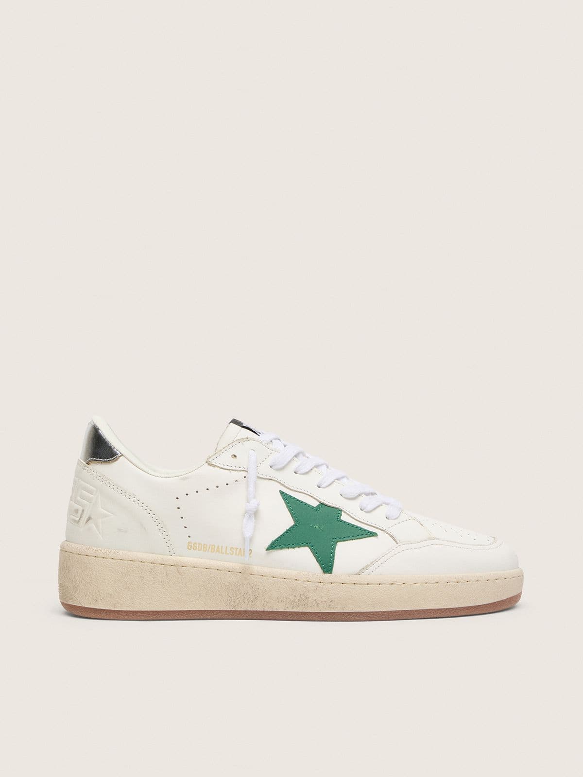 ad80c1f952e4e48ed502c2c42165dbdaaa17d6bebf4ece53c6beda50cbb45617 Women's Ball Star with green leather star and metallic leather heel tab - Image 1