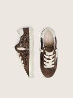 Junior Super-Star in brown glitter and suede with cream leather star - Image 3