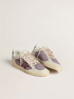 Women's Ball Star in lilac suede with burgundy leather star and lilac suede heel tab - Image 2
