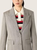 Women's jacket in gray pinstripe wool blend - Image 4