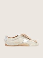 Men's True-Star in light gray suede with metallic silver star and heel tab