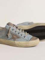 Women's V-Star in light blue canvas with dove-gray leather star - Image 4