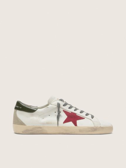 Men's Super-Star with red suede star and green leather heel tab