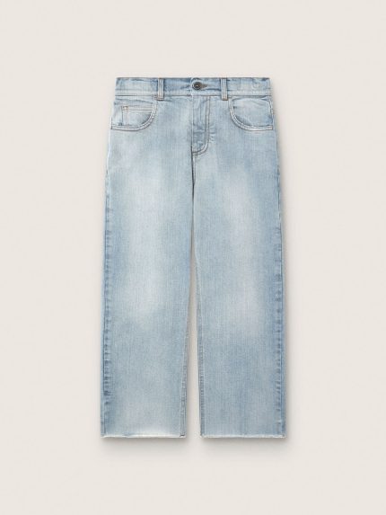 Golden boys' jeans in light blue denim with an embroidered logo