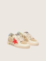 Ball Star Young in beige suede with red star and light blue heel tab - Image 2