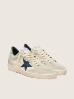 Women's Ball Star LTD in gray suede with blue star and cream-colored crochet inserts - Image 2